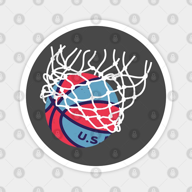 U.S.A. Ball Through Net Magnet by SharksOnShore